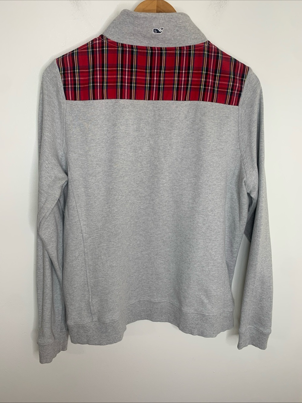 Vineyard Vines Quarter Zip Pull Over Plaid Shoulder Classic Preppy Size Large - Picture 10 of 12